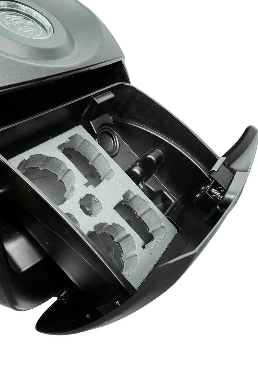 Opened Storage Compartment of the Evolv Sidekick Airbrush Machine