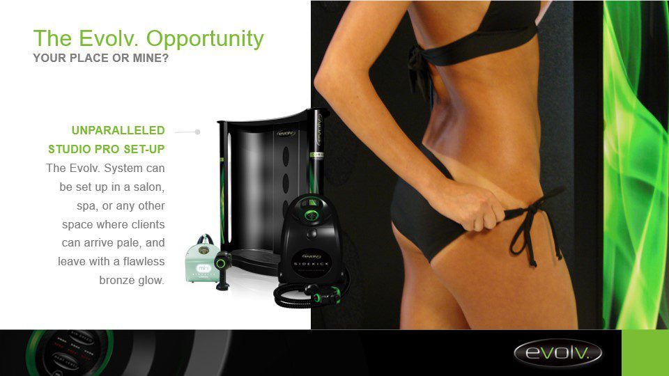 The Evolv Opportunity Showing Tanning Line on Model